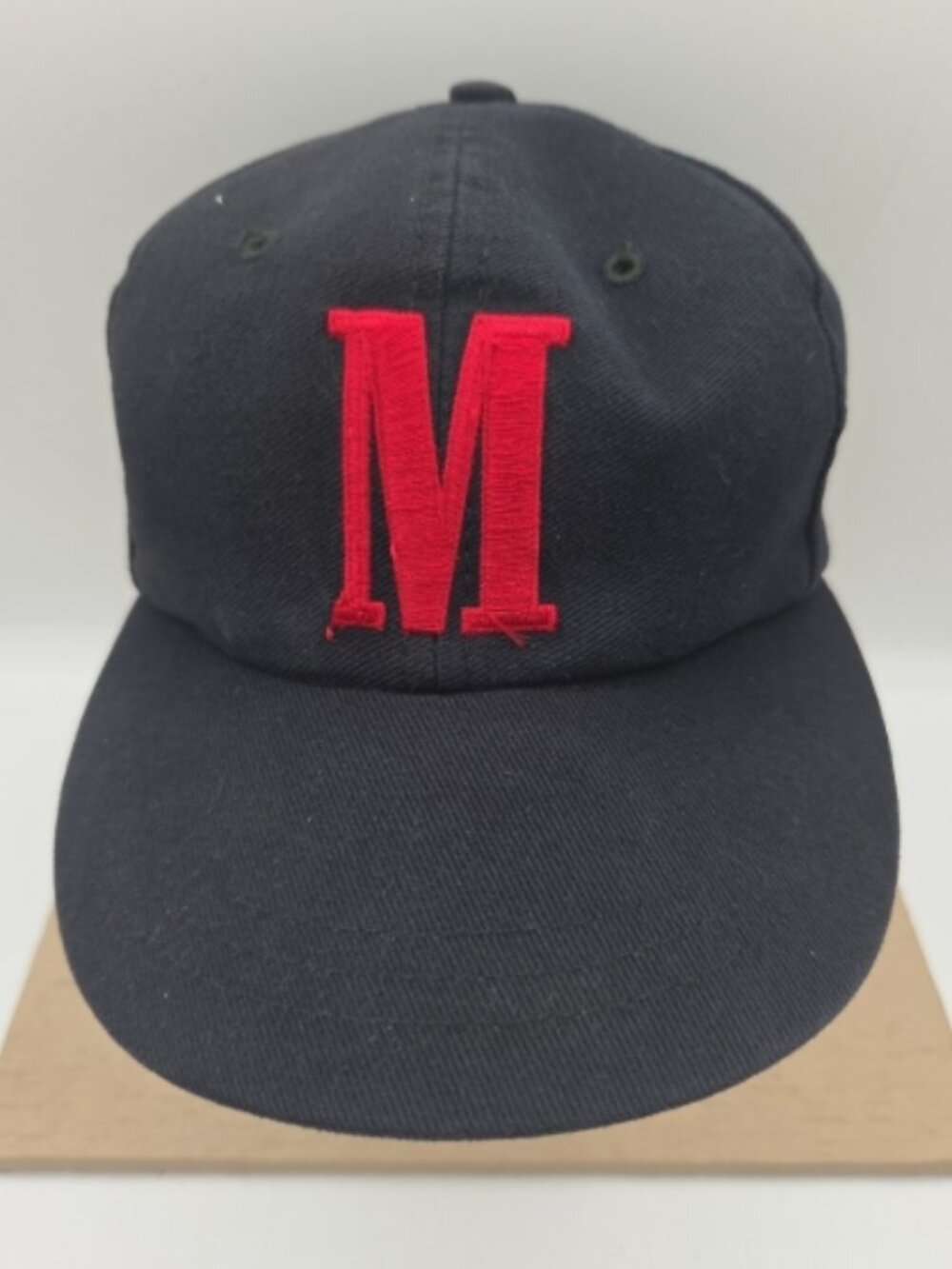 Vintage Marlboro “M” Logo Hat Black Strapback – Bronco Rider – 90s Promo